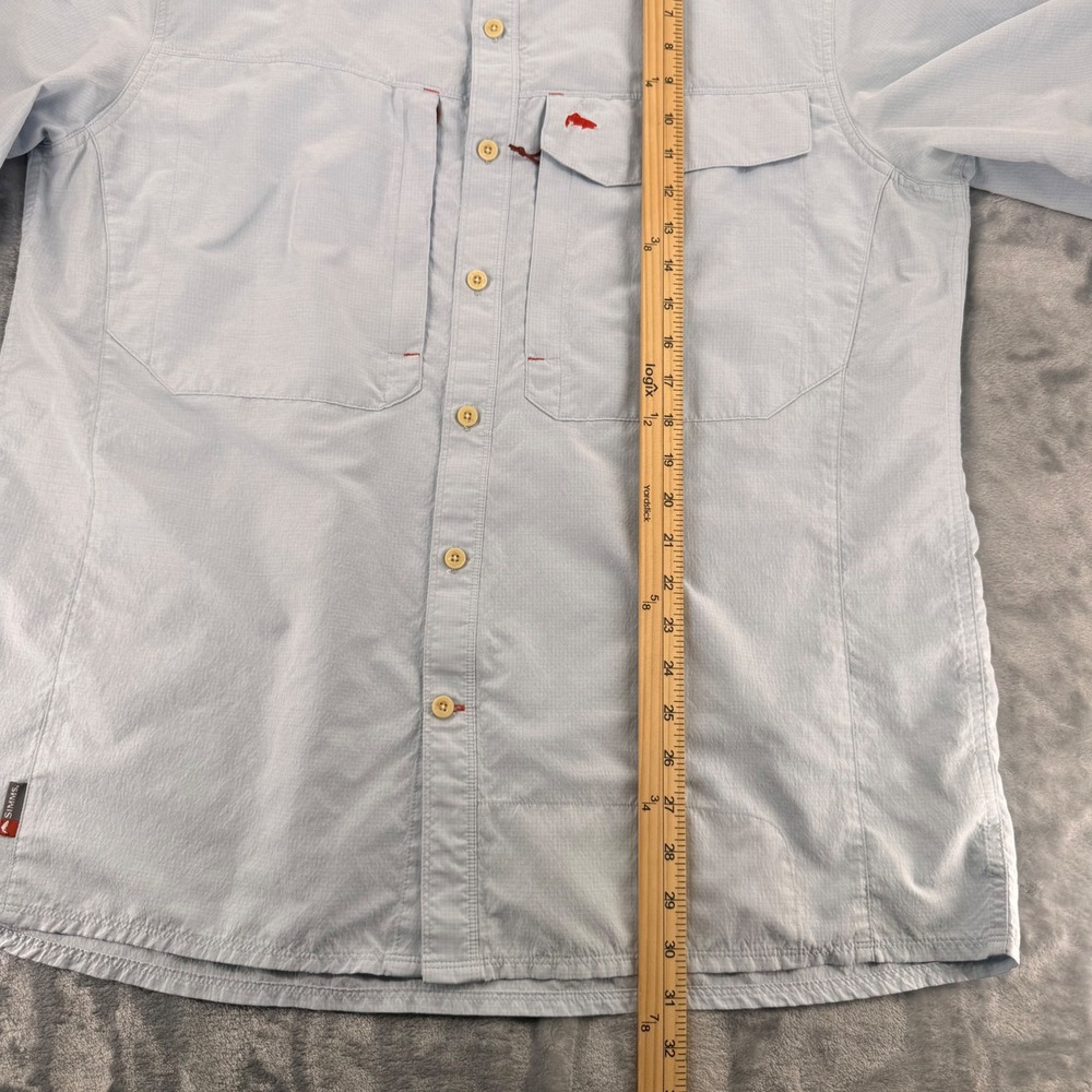 Simms Fishing Products Mens XL Blue Short Sleeve Button Up Fishing Shirt 38897‎ - Picture 8 of 9